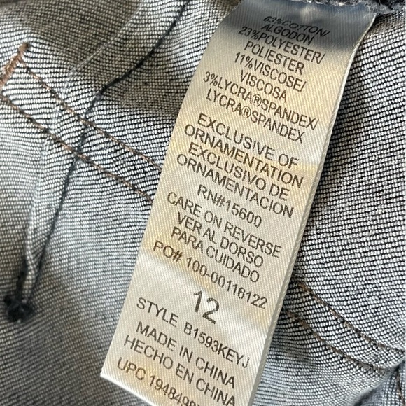 Democracy "Ab"solution Dark Indigo Vintage Denim Ankle Skimmer Jeans Size 12 - Picture 15 of 16